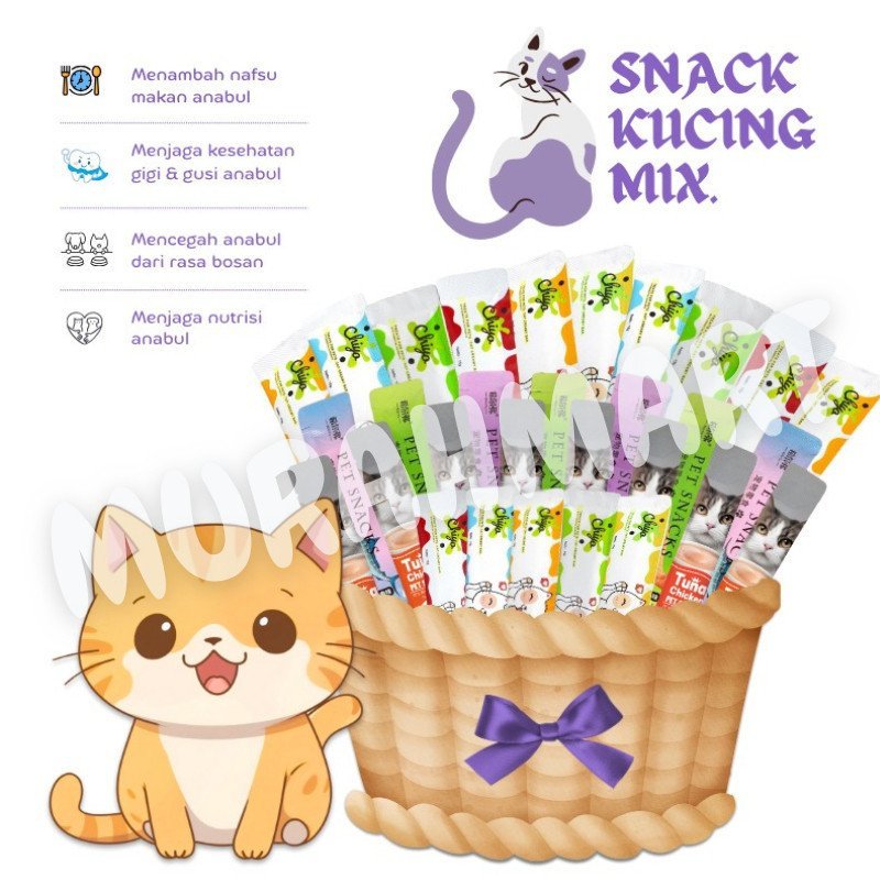 Snack Mix 75pcs Dan 100pcs/ Makanan Hewan Pemeliharaan/ Cemilan Kucing Mix