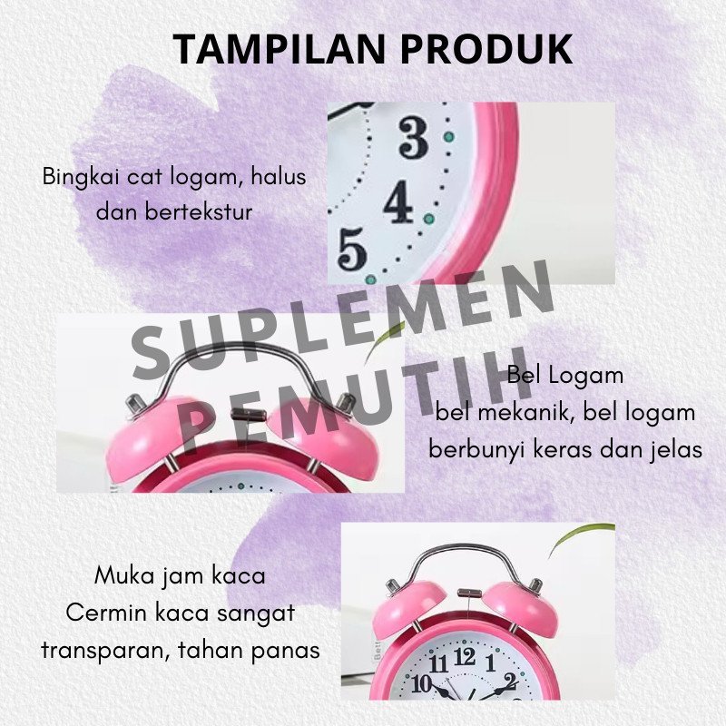 JAM ALARM KLASIK/JAM WEKER KLASIK/JAM ESTETIK/ALARM CLOCK CLASSIC/JAM ALARM/JAM MEJA/JAM DINDING - Gambar 4