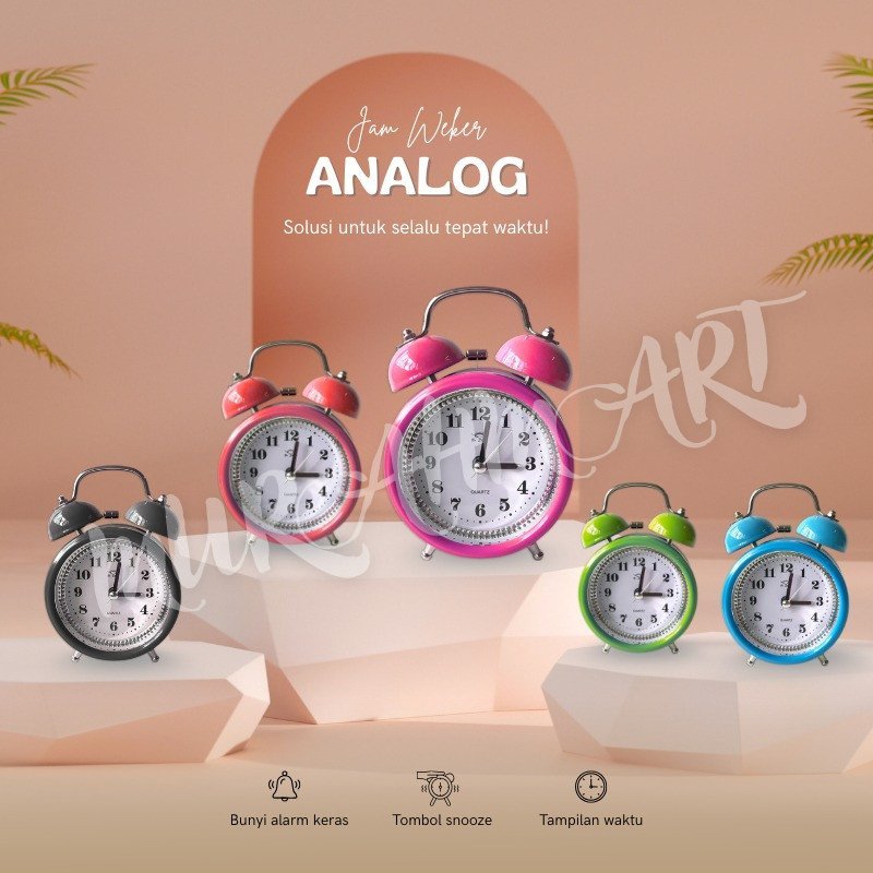 JAM ALARM KLASIK/JAM WEKER KLASIK/JAM ESTETIK/ALARM CLOCK CLASSIC/JAM ALARM/JAM MEJA/JAM DINDING - Gambar 2