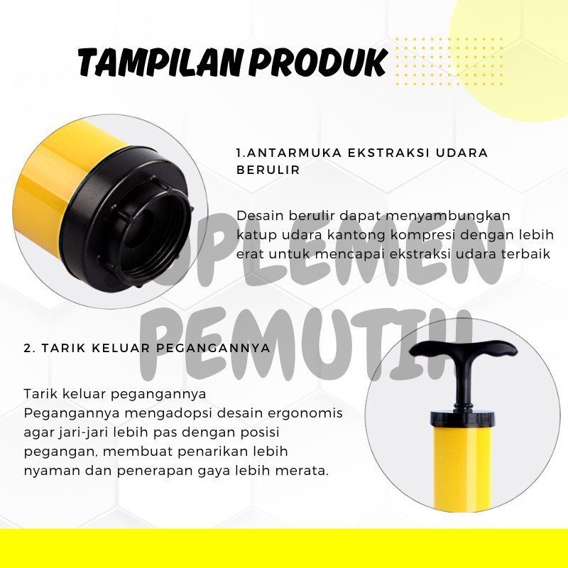 Pompa Kasur Angin Bisa sedot/ Hand Pump Kantong Vakum Plastik/ Pompa Tangan Vacuum Bag Manual - Gambar 8